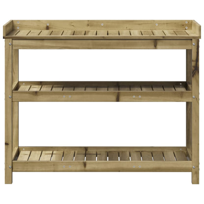 Utendørs Blomsterstativ Plantebord med hyller 108x45x86,5 cm heltre furu