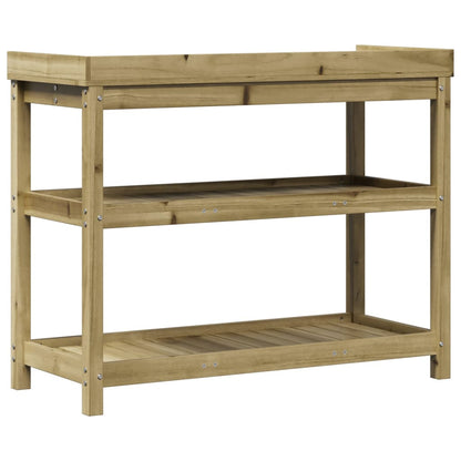 Utendørs Blomsterstativ Plantebord med hyller 108x45x86,5 cm heltre furu