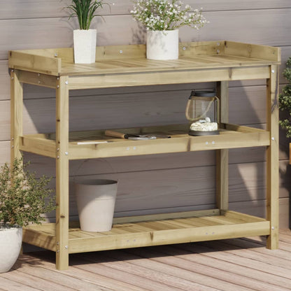 Utendørs Blomsterstativ Plantebord med hyller 108x45x86,5 cm heltre furu
