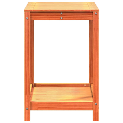 Utendørs Blomsterstativ Plantebord med hylle voksbrun 82,5x50x75 cm heltre furu