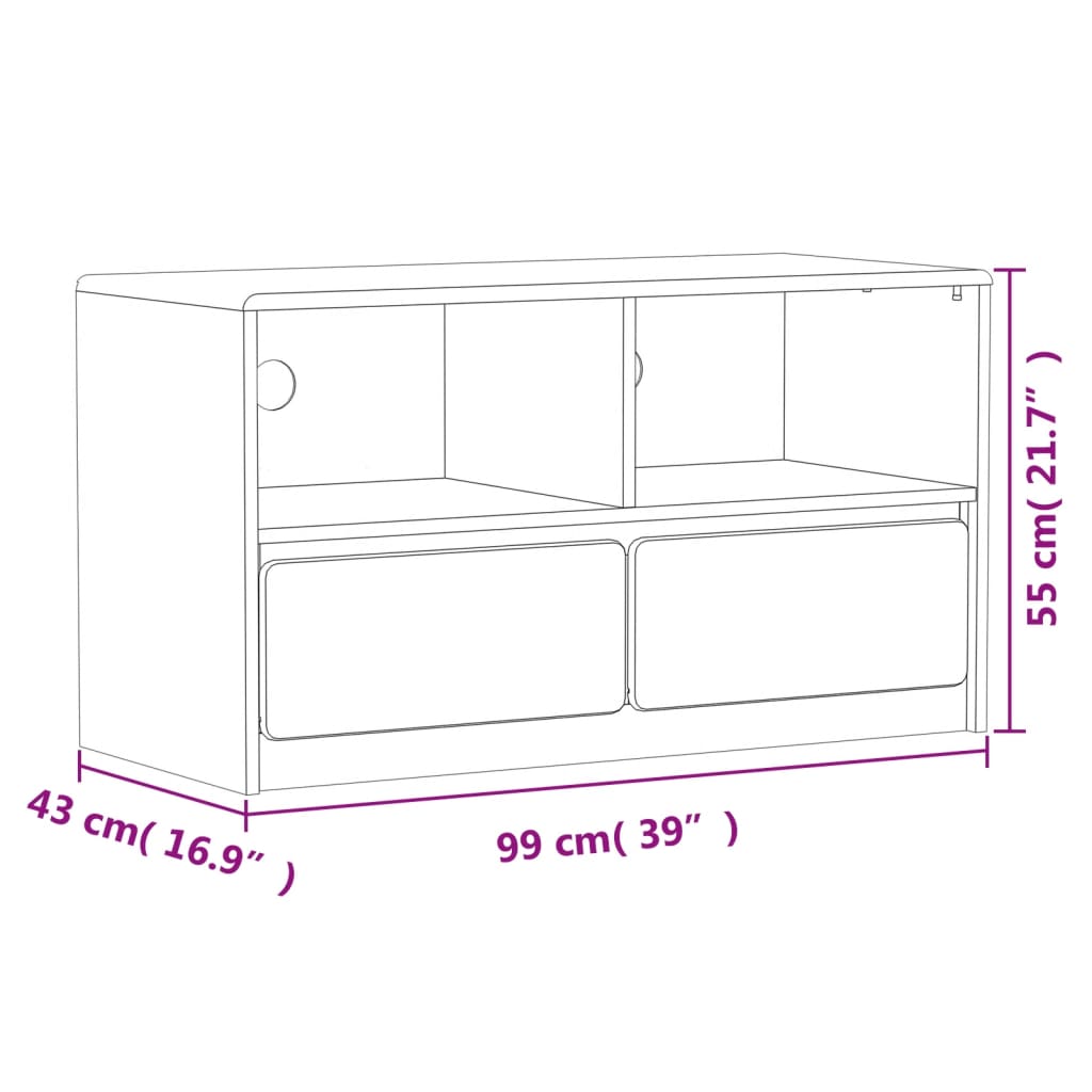 TV-Møbel Tre TV-benk heltre furu SAUDA 99x43x55 cm
