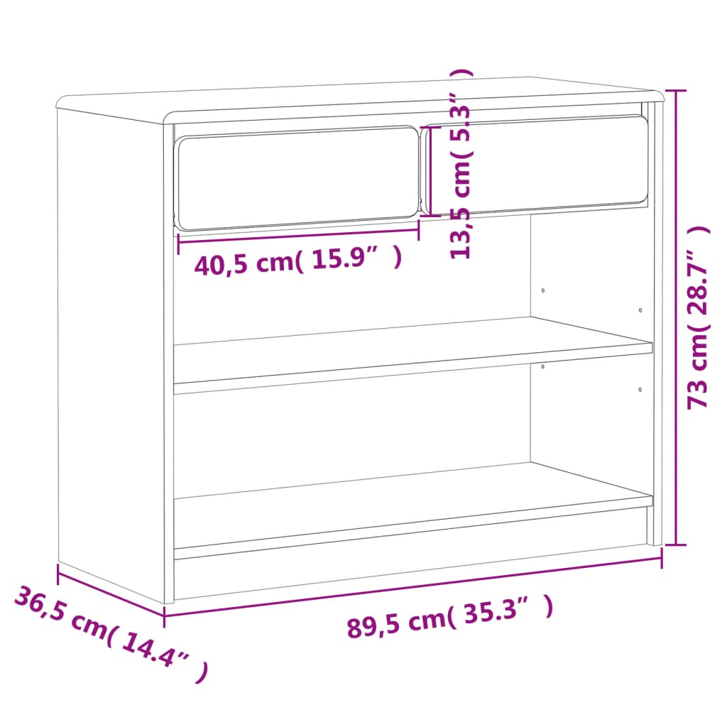 Avlastningsbord Konsollbord Tre SAUDA Eik 89,5x36,5x73 cm heltre furu