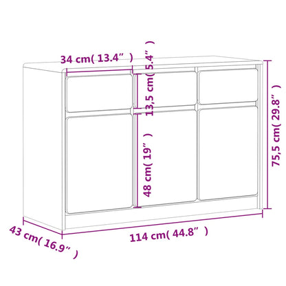 Skjenk Brun Eik SAUDA Eik 114x43x75,5 cm heltre furu