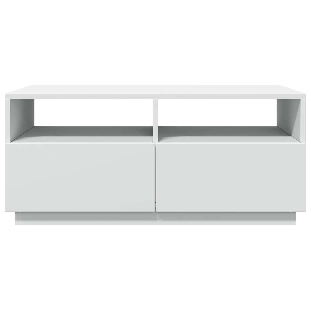 Salongbord Sofabord Hvit med LED-lys 90x49x40 cm