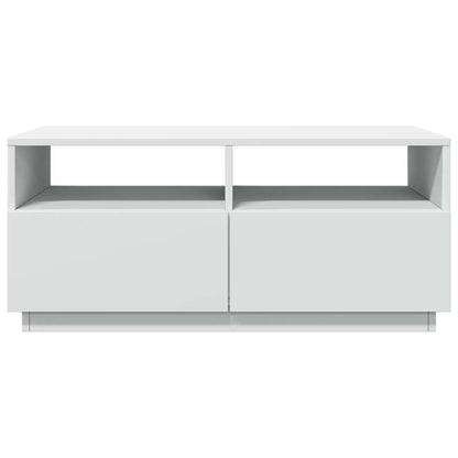 Salongbord Sofabord Hvit med LED-lys 90x49x40 cm