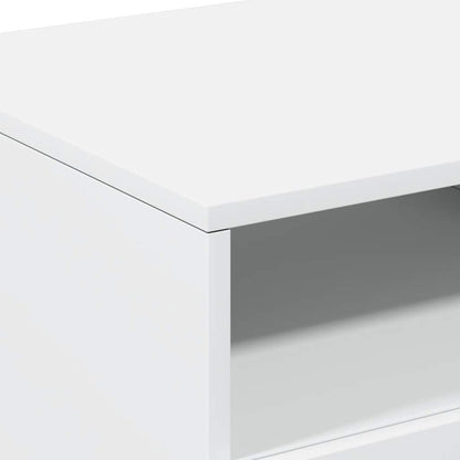 Salongbord Sofabord Hvit med LED-lys 90x49x40 cm
