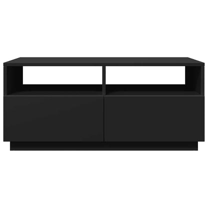 Salongbord Sofabord Svart med LED-lys 90x49x40 cm