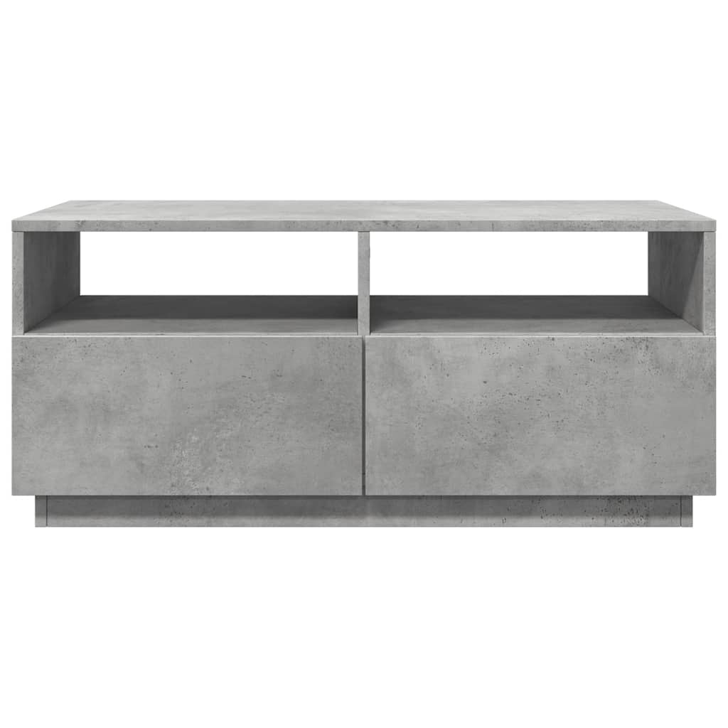 Salongbord Sofabord Betonggrå med LED-lys 90x49x40 cm