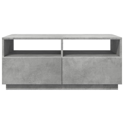 Salongbord Sofabord Betonggrå med LED-lys 90x49x40 cm