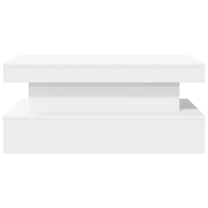 Salongbord Sofabord Hvit med LED-lys 90x50x40 cm