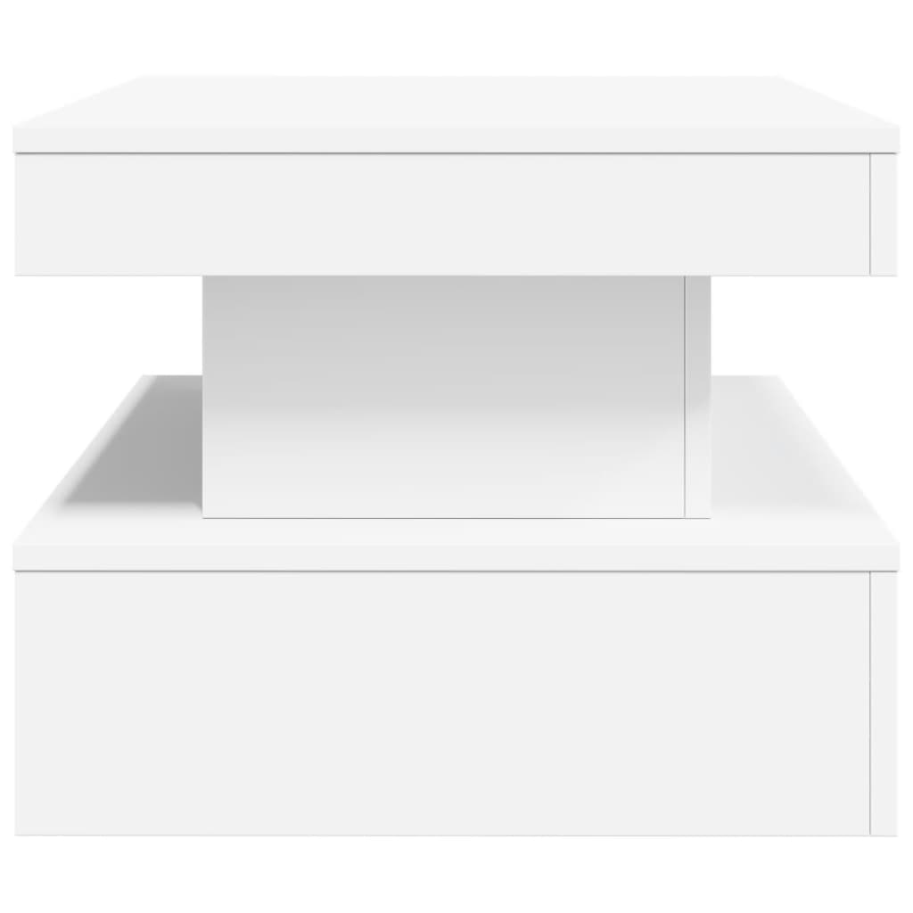 Salongbord Sofabord Hvit med LED-lys 90x50x40 cm
