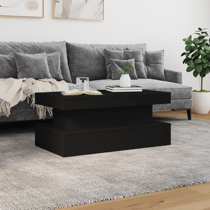 Salongbord Sofabord Svart med LED-lys 90x50x40 cm