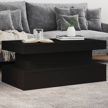 Salongbord Sofabord Svart med LED-lys 90x50x40 cm