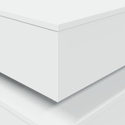 Salongbord Sofabord Hvit med LED-lys 90x50x40 cm