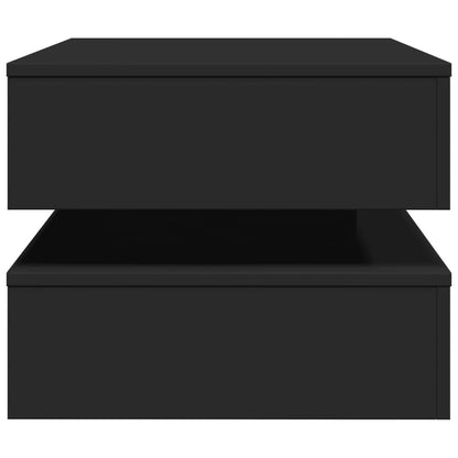 Salongbord Sofabord Svart med LED-lys 90x50x40 cm