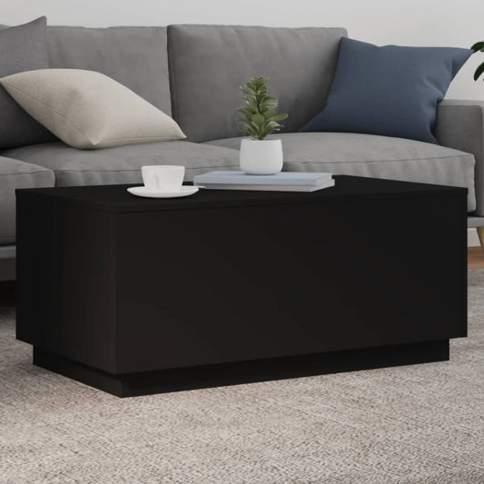 Salongbord Sofabord Svart med LED-lys 90x50x40 cm