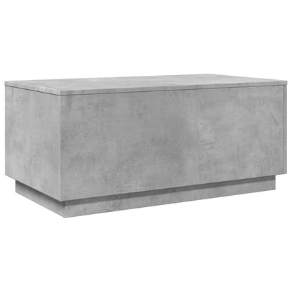 Salongbord Sofabord Betonggrå med LED-lys 90x50x40 cm