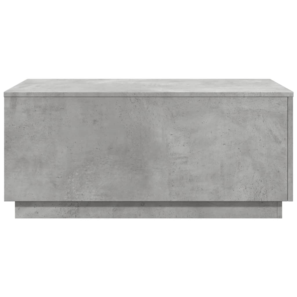 Salongbord Sofabord Betonggrå med LED-lys 90x50x40 cm