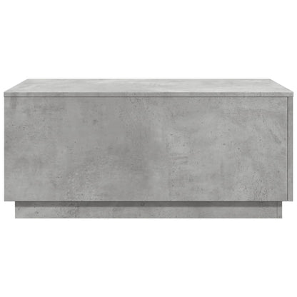 Salongbord Sofabord Betonggrå med LED-lys 90x50x40 cm