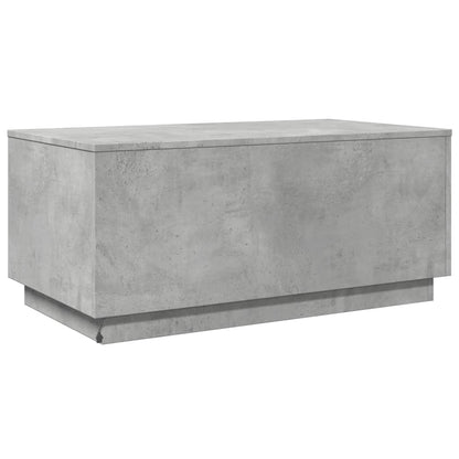 Salongbord Sofabord Betonggrå med LED-lys 90x50x40 cm