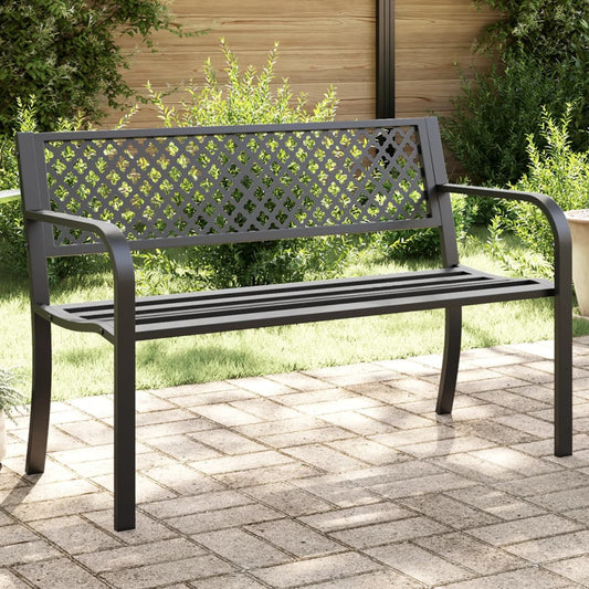 Hagebenk Metall 119 cm svart stål