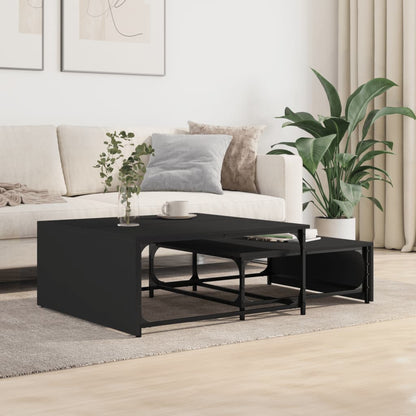 Salongbord Sofabord Svart 2 stk