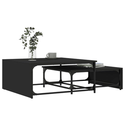 Salongbord Sofabord Svart 2 stk