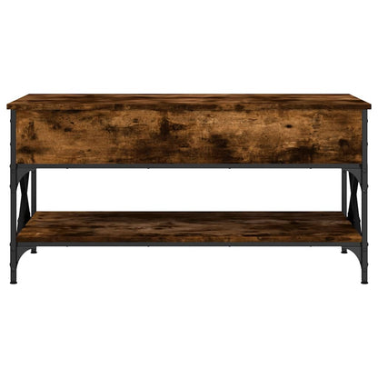 Salongbord Sofabord Røkt Eik 100x55x50 cm og metall