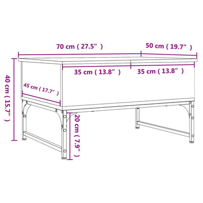 Salongbord Sofabord Sonoma Grå 70x50x40 cm og metall