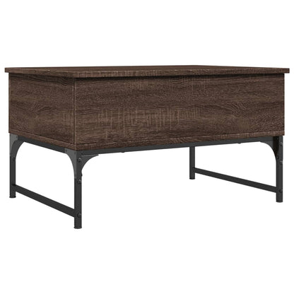 Salongbord Sofabord Brun Eik 70x50x40 cm og metall