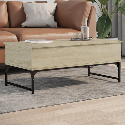Salongbord Sofabord Sonoma Eik 100x50x40 cm og metall