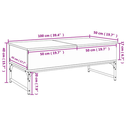 Salongbord Sofabord Brun Eik 100x50x40 cm