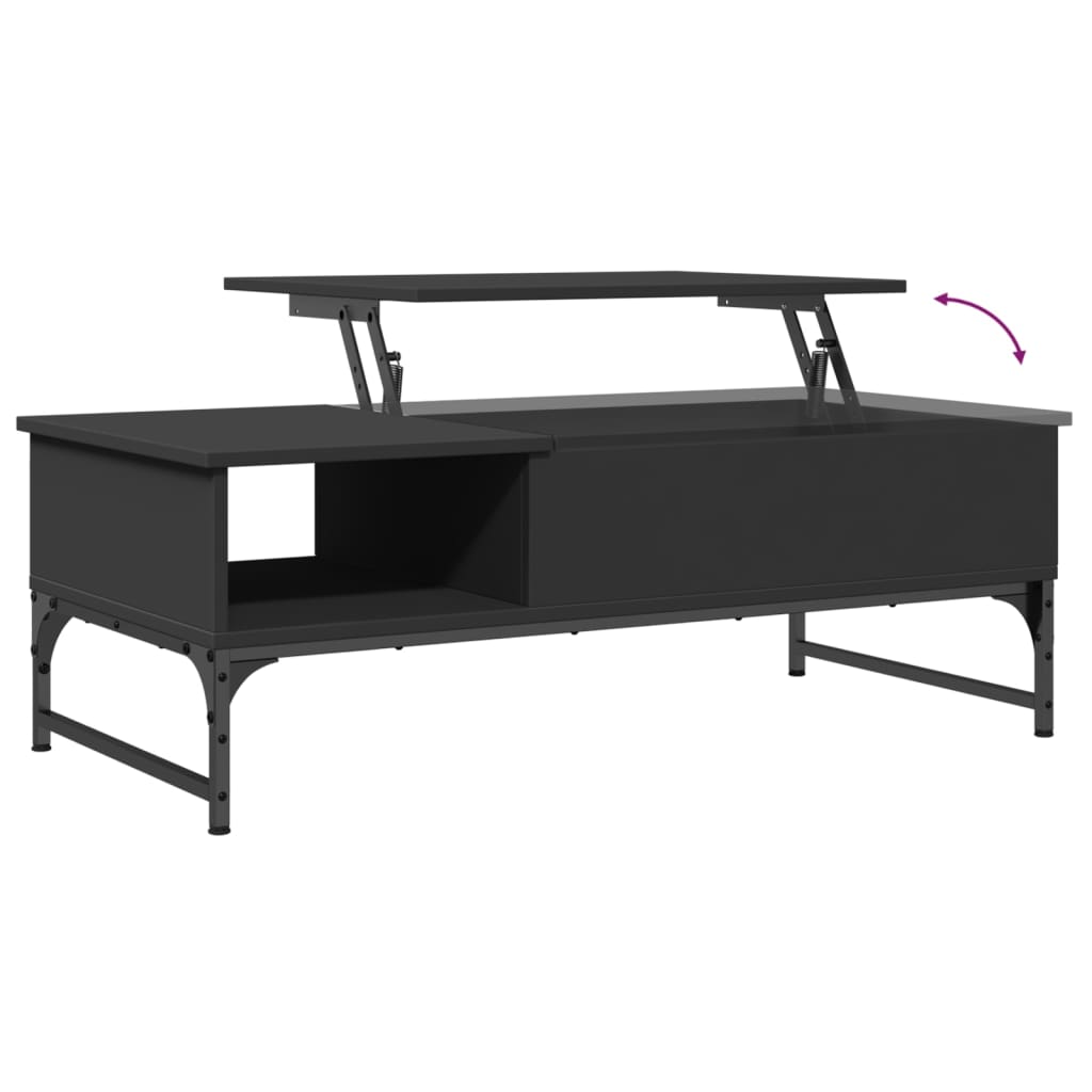 Salongbord Sofabord Svart 100x50x35 cm og metall