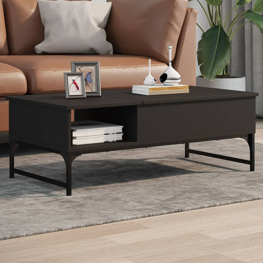 Salongbord Sofabord Svart 100x50x35 cm og metall