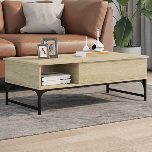 Salongbord Sofabord Sonoma Eik 100x50x35 cm og metall