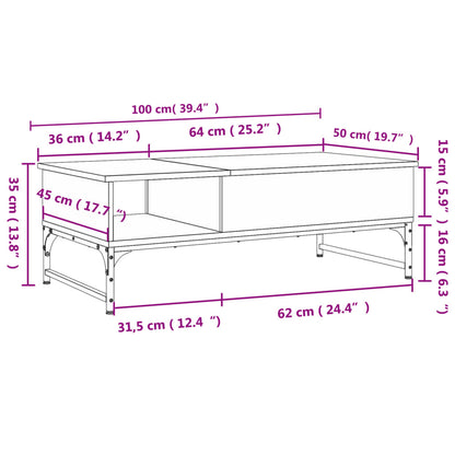 Salongbord Sofabord Brun Eik 100x50x35 cm