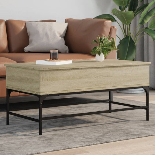 Salongbord Sofabord Sonoma Eik 100x50x45 cm og metall
