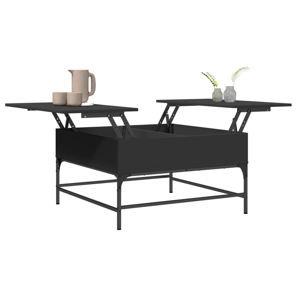 Salongbord Sofabord Svart 80x80x45 cm og metall