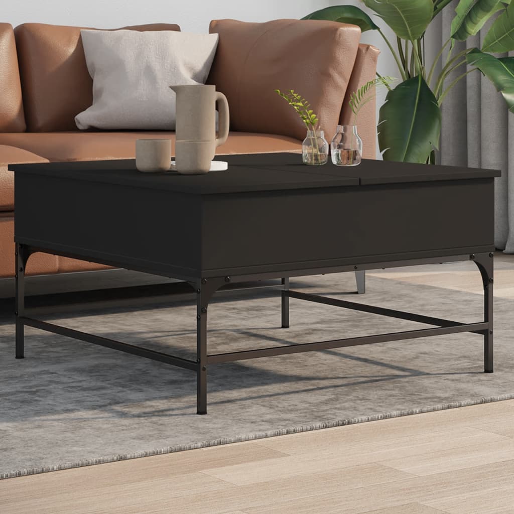 Salongbord Sofabord Svart 80x80x45 cm og metall