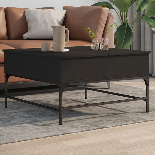 Salongbord Sofabord Svart 80x80x45 cm og metall