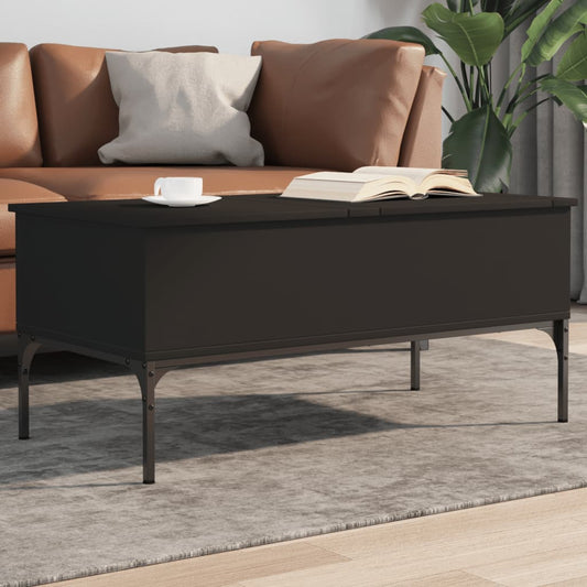 Salongbord Sofabord Svart 100x50x45 cm og metall