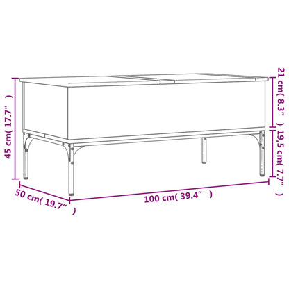 Salongbord Sofabord Røkt Eik 100x50x45 cm