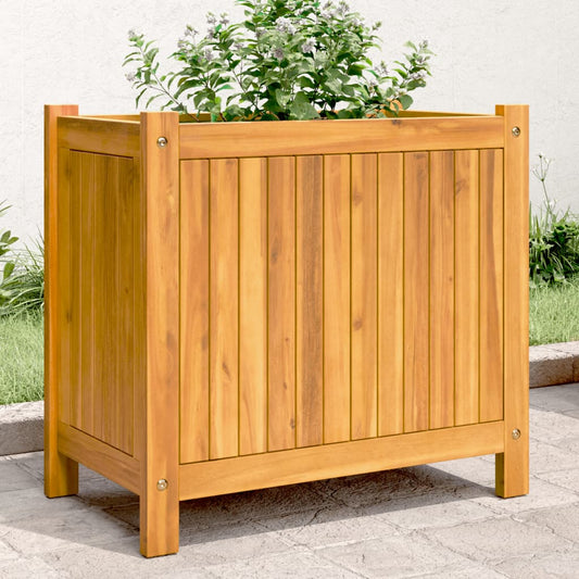 Utendørs Blomsterkasse Plantekasse Tre med foring 54x31x50 cm helte akasie