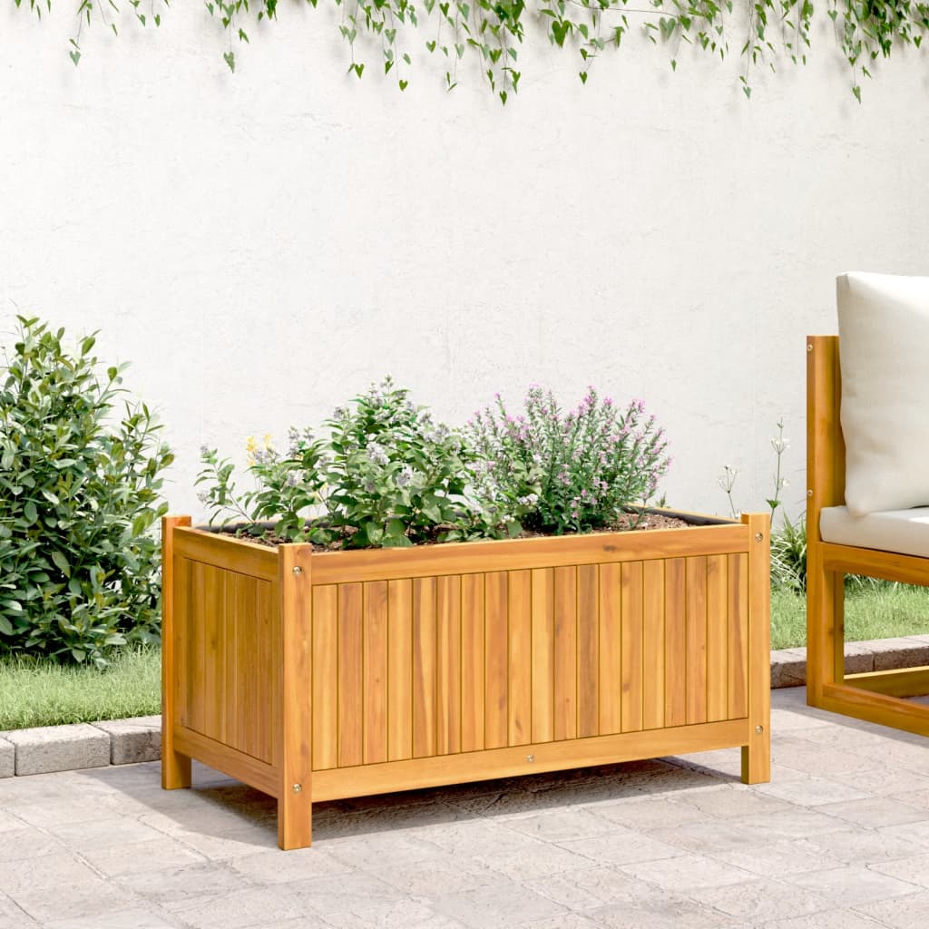 Plantekasse med foring 80x42x40 cm helte akasie