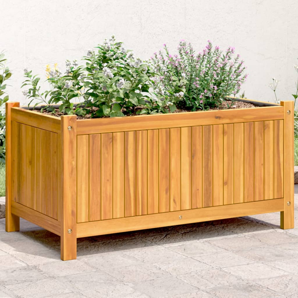 Plantekasse med foring 80x42x40 cm helte akasie