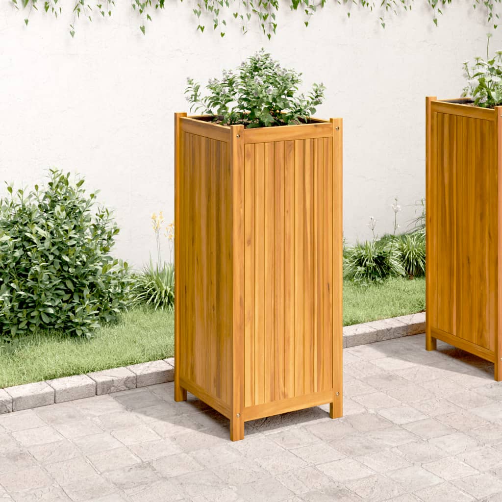 Plantekasse med foring 42x42x100 cm helte akasie