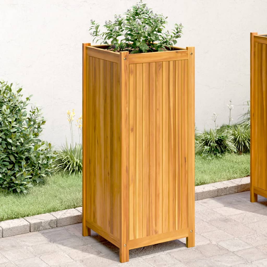 Plantekasse med foring 42x42x100 cm helte akasie