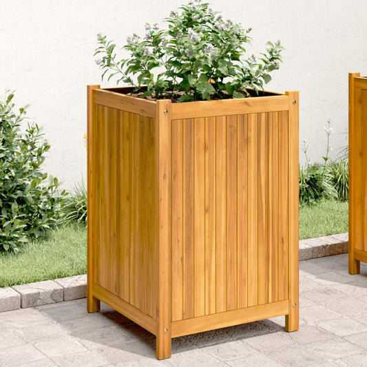 Utendørs Blomsterkasse Plantekasse Tre med foring 50x50x75 cm helte akasie