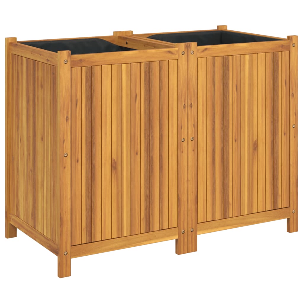 Plantekasse med foring 100x50x75 cm helte akasie
