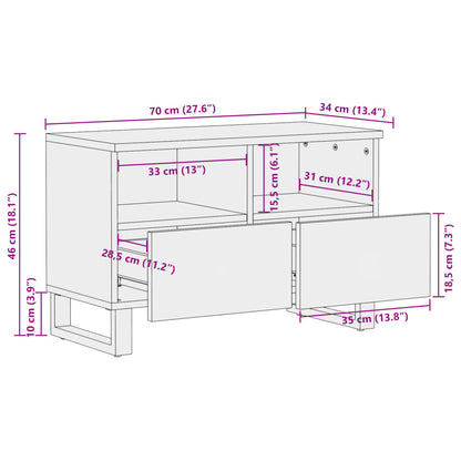 TV-Møbel Brun Tv-benk 70x34x46 cm heltre mango